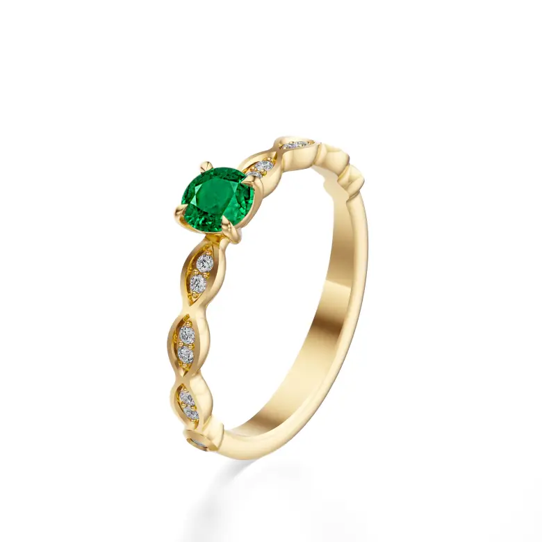 Pierścionek ze szmaragdem i diamentami AJPZ_133